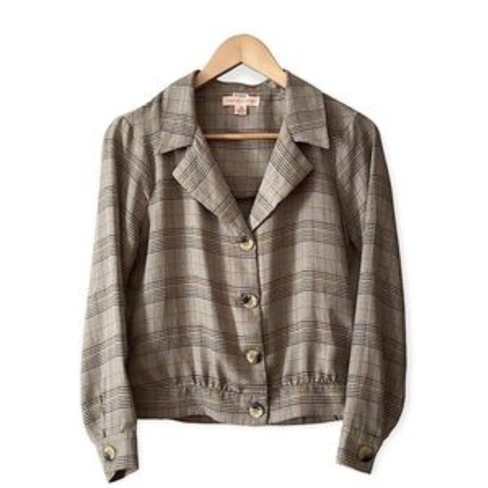 Band of Gypsies. Buttoned Blazer | Blouse. Houndstooth Print. Size Medium.